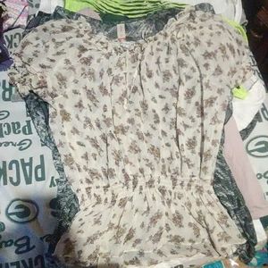 Womans top with flowers